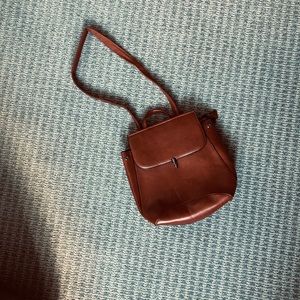 Faux leather tote/backpack, brown